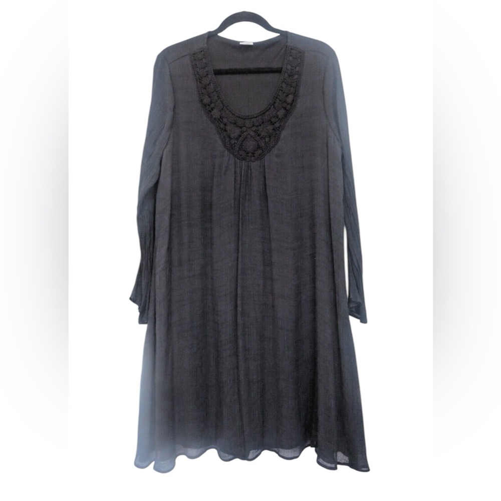 Wrangler Black Western Crochet Dress | S